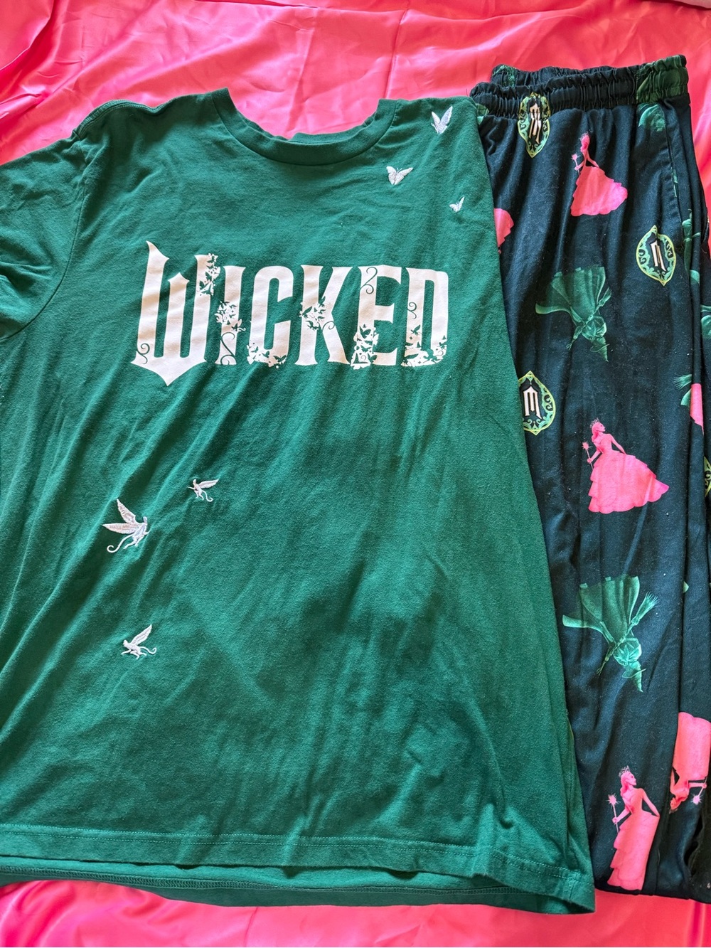 Wicked Graphic Tee with PJ Pants - Green & Black Sleep Set